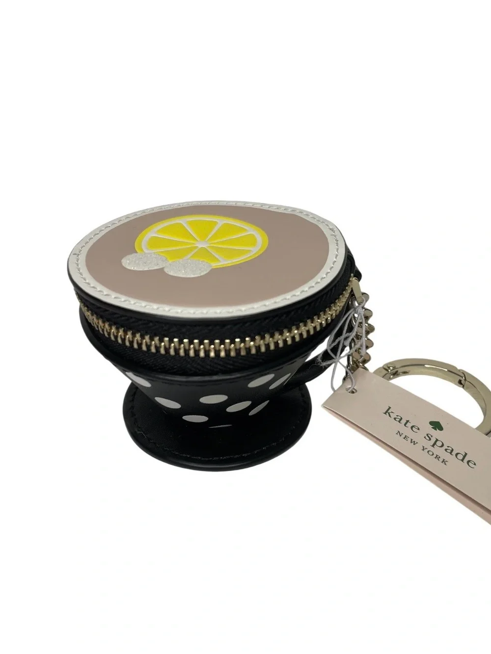 Kate spade Alice teacup coin purse keychain & dustbag NWT